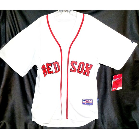 BOSTON RED SOX MAJESTIC STITCHED ONFIELD MLB #40 Jersey White Size 48 *flaw* NWT - Picture 1 of 11